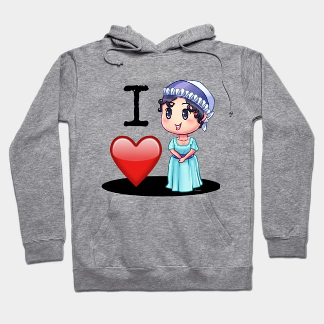 I Love Jane Austen Hoodie by pembertea